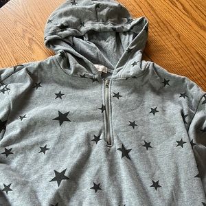 Gray hoodie with half zip front.  Size large.  Only worn a couple of times.